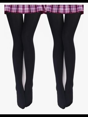 Vero Monte Black Opaque Women's Tights - Classic Hosiery L/XL